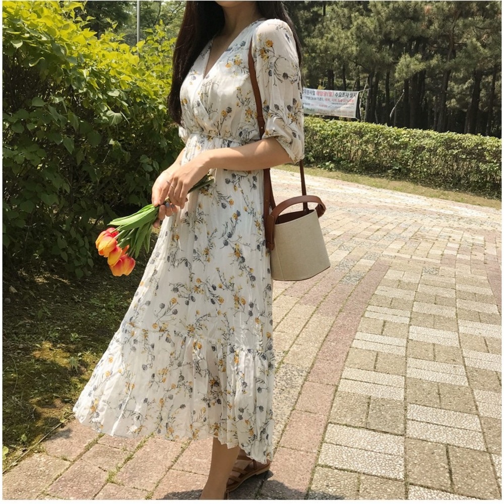 Kooding floral midi dress